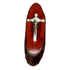 Wooden Crucifix Cross Wall Hanging Jesus On Cross Religious Symbol INRI READ